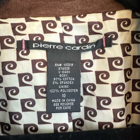 Pierre Cardin Coat Womens 10 Career Office Stretch Corduroy Blazer Jacket Brown - Picture 6 of 9